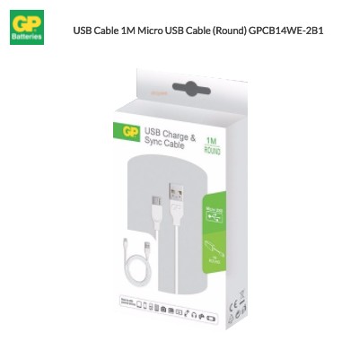 GP USB Cable 1M Micro USB Cable (Round) GPCB14WE-2B1 (20 Units Per Carton)