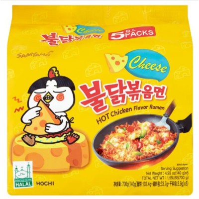 SAMYANG HOT CHICKEN RAMEN  CHEESE 140G X 5 X 8