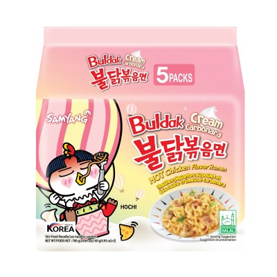 SAMYANG HOT CHICKEN RAMEN CREAM CARBONARA 140G X 5 X 8